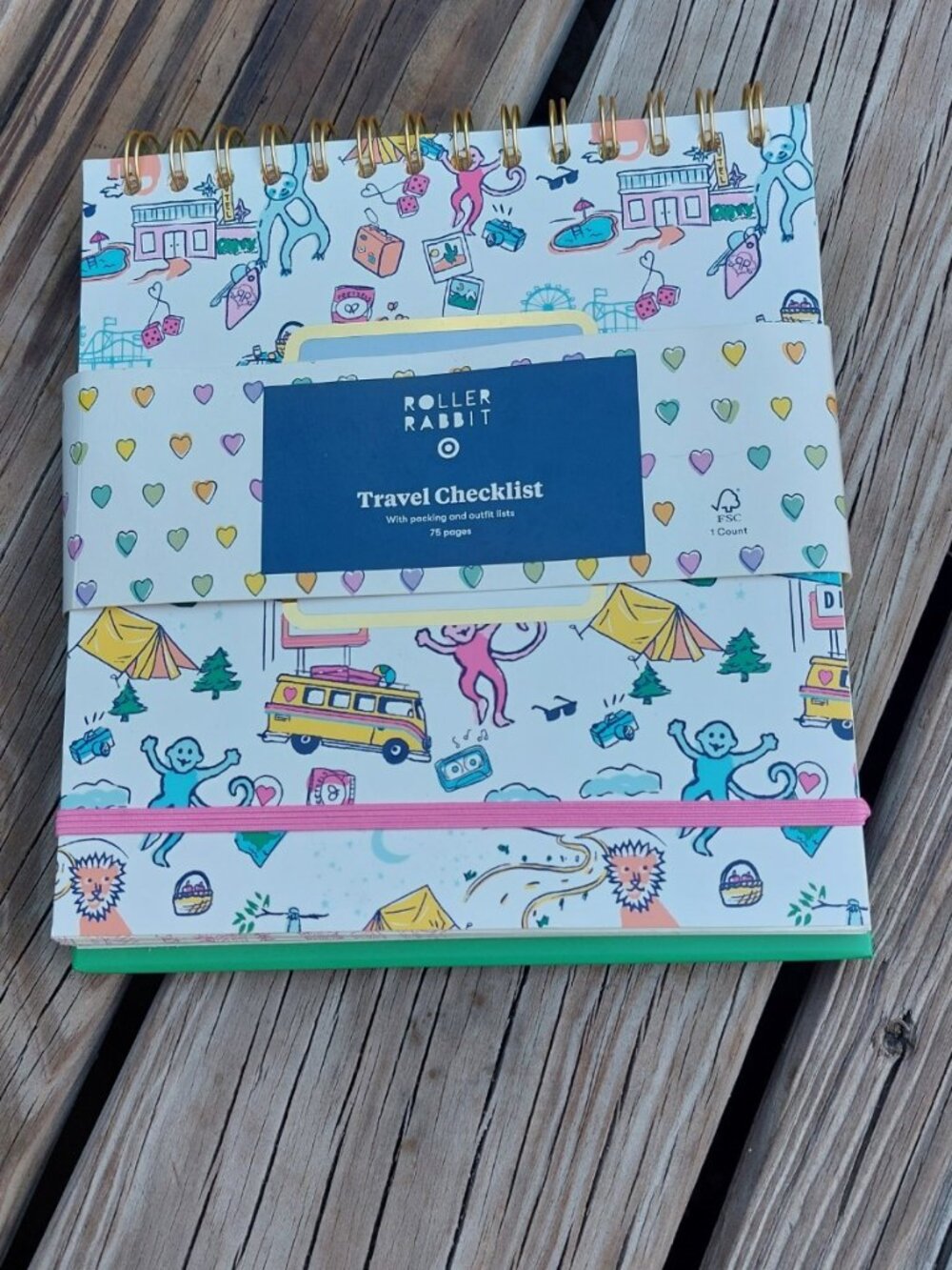 NWT RARE Target x Roller Rabbit 75 Page Roadtrip Vacation Packing List Notepad